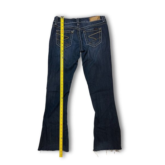 Seven 7 Bootcut Jeans Dark Wash Denim Size 28 Raw Hem Distressed Womens Casual C - Picture 7 of 7